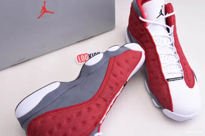 HYPE Grey Gym Flint Air Retro Jordan Red 13 414571-600 0522